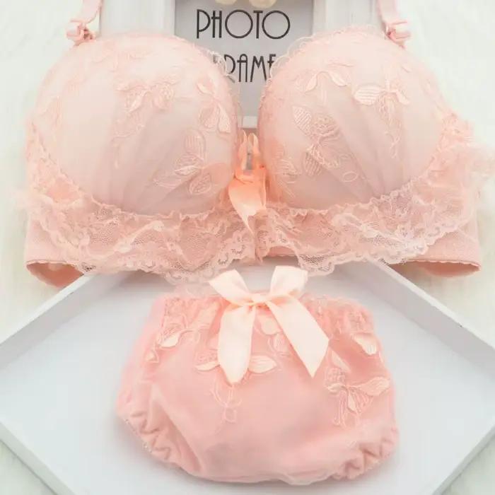 Ensemble de Soutien-Gorge Sexy, Culotte Taille Basse, Bralette, Brassière Douce, Sans Fil, Sous-Vête