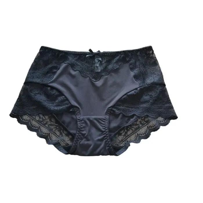 Culottes Femme S918 en Soie Lactée et Dentelle, Grande Élasticité, Confortables, Respirantes, Grande