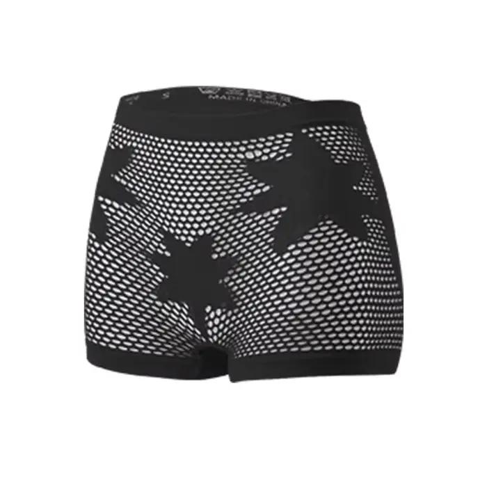 Culottes à motif étoile pour femmes, sous-vêtements sans couture, dentelle ajourée, boxers respirant