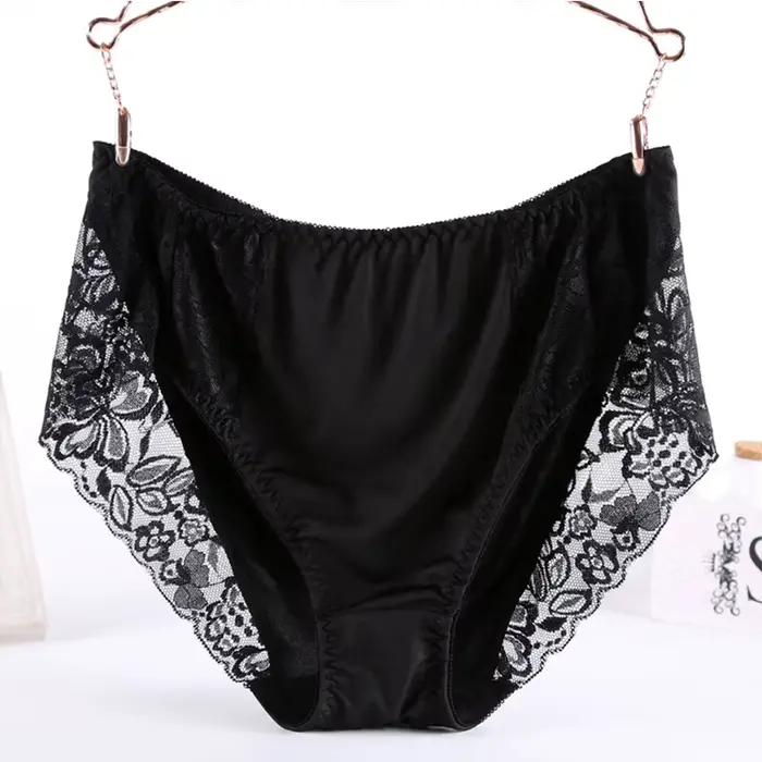 Grande taille taille haute culottes pour femmes sous-vêtements lait soie grande taille slips élastiq