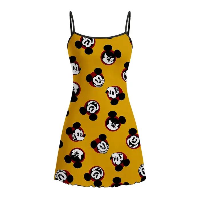Jupe de nuit pour femme Disney, motif dessin animé mignon, vêtements de maison, tissu doux et confor