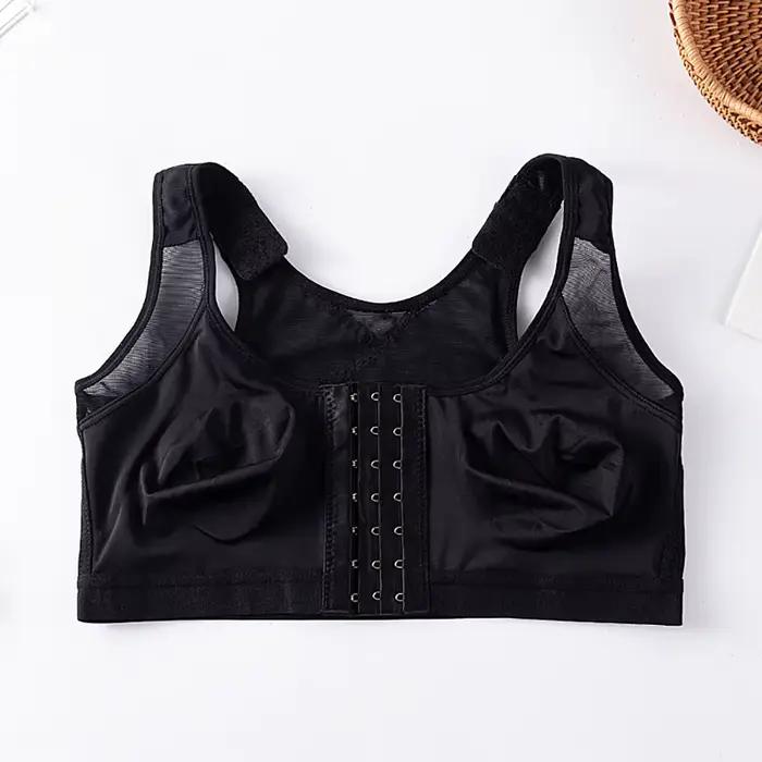 Soutien-gorge correcteur de posture à fermeture avant pour femme, effet push-up, dos croisé, anticho