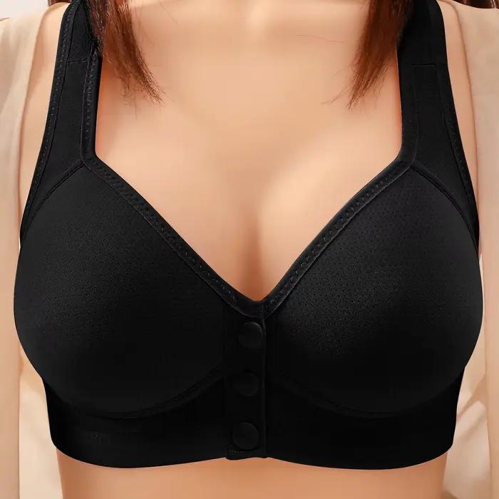 Soutien-gorge confortable en nylon à fermeture frontale pour femmes d'âge moyen et âgées, respirant,