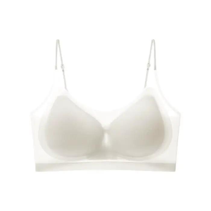 Soutien-gorge sans fil en soie glacée fine style coréen, invisible, antichoc, sans couture, lingerie
