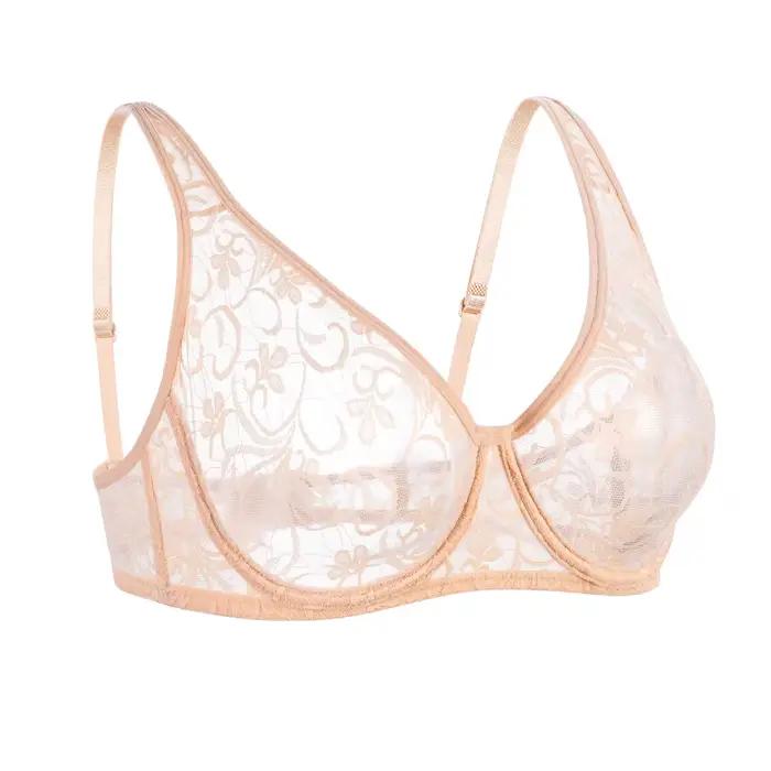 Grande taille Sexy dentelle soutiens-gorge pour femmes à armatures BH évider soutien-gorge Bralette 
