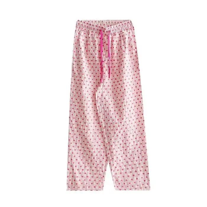 Pantalon de pyjama imprimé amour pour femmes, nouveau pantalon de maison décontracté, rose, peut êtr