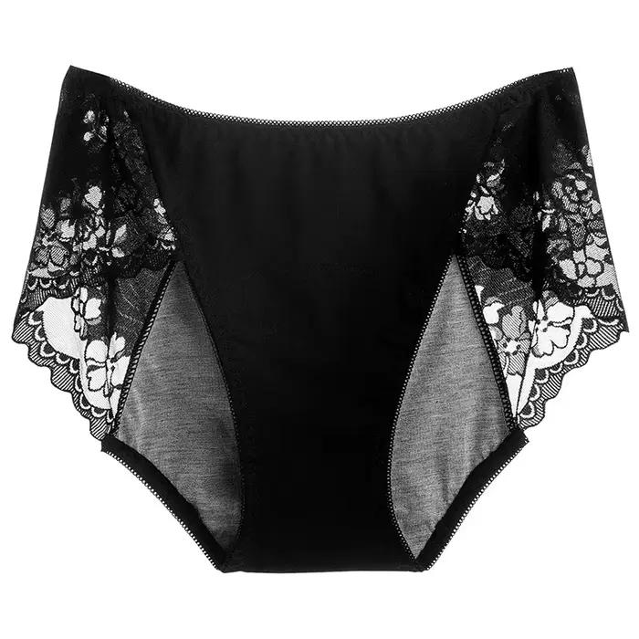 Culottes menstruelles mi-hautes en dentelle, 3 couches absorbantes, anti-fuites, longues, en promoti