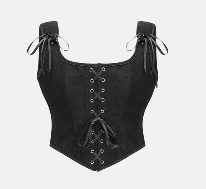 Corset Renaissance pour femmes, corsage avant à lacets dans le dos en U, Bustier victorien