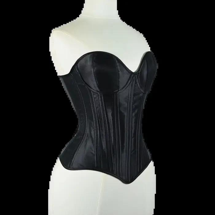 Corset Bustier avec bonnets pour femmes, corsage Vintage, serré à lacets, Double désossé, façonnant 