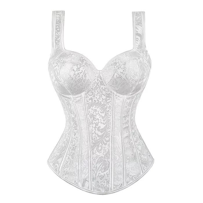 Robe Corset gothique pour femmes, noire, avec bretelles, jupe en dentelle, Costume Burlesque, Steamp