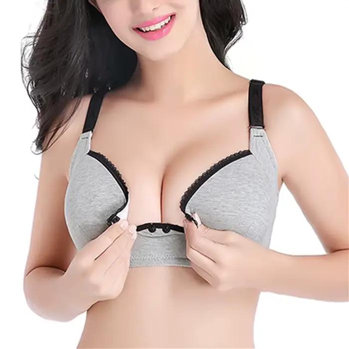 Soutien-gorge d'allaitement pour femmes enceintes, sous-vêtements de nuit, bonnet ouvert, fermeture 