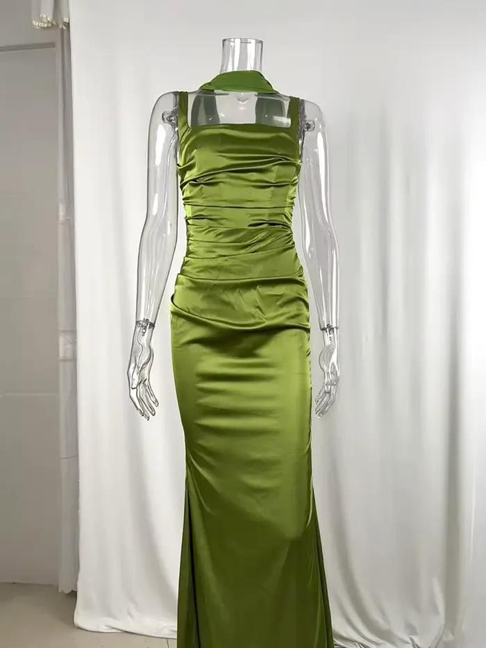 Femmes élégantes Corset robe Maxi avec écharpe Sexy robe de bal robe de soirée longue dos nu dame Ve