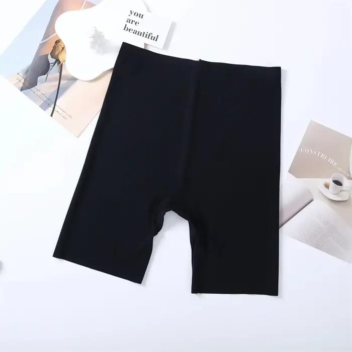 Shorty taille haute sans couture pour femme, effet ventre plat et rehaussement des fesses, en soie g