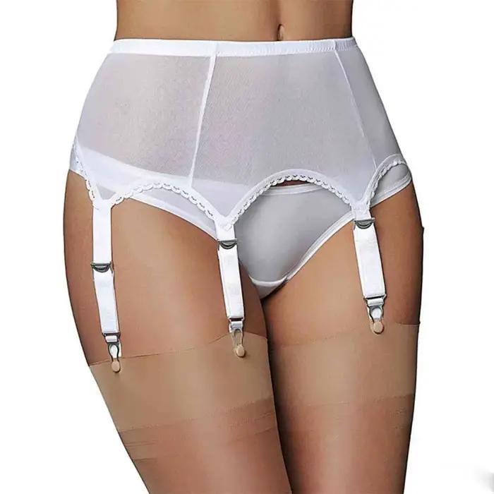 Discothèque taille haute dentelle maille Sexy Lingerie porte-jarretelles sous-vêtements boucle régla