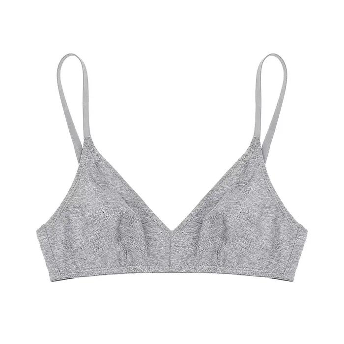 Soutien-gorge en coton pour femmes, sans fil, sans doublure, simple, sportif, quotidien, doux, confo