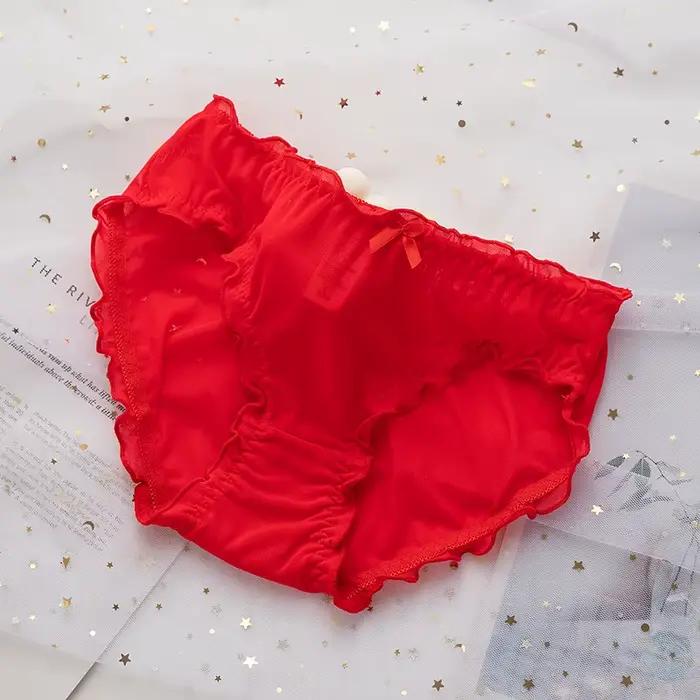 Sous-vêtements en maille et dentelle pour filles, culottes sans couture pour femmes, Lingerie transp