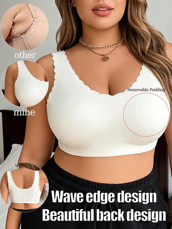 Soutien-gorge sans fil grande taille pour femmes, hauts de sport sans couture, soutien-gorge push-up
