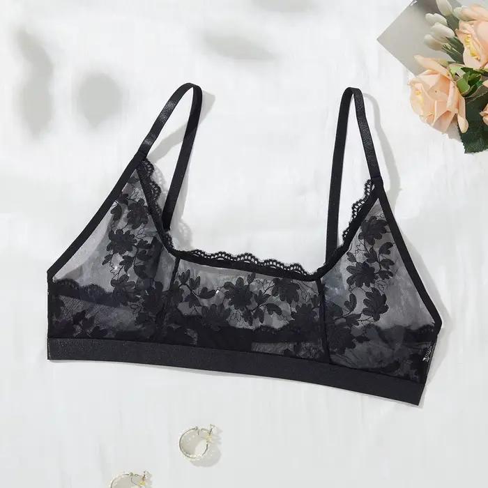 Soutien-gorge Femme Confortable Haut de Gamme, Nouveau Style Été, Lingerie Sexy en Dentelle, Broderi