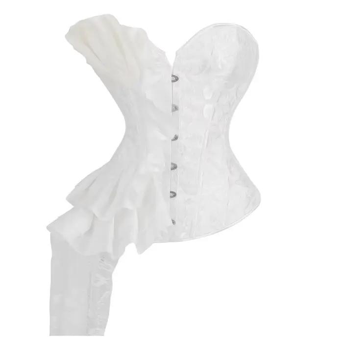 Le nouveau corset est un corset en arête de poisson une pièce décoré en dentelle satinée