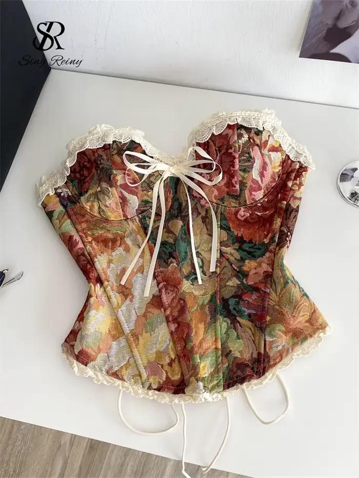 SINGREINY France Vintage bretelles Lingerie hauts sans manches à lacets dos nu Mini Camisole 2025 da