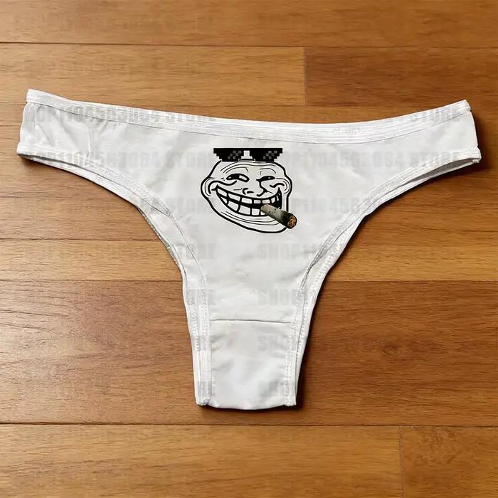 Lingerie pour femmes de style Y2k, amusante, blanche, imprimée, sexy, tendance, ajustée, décontracté
