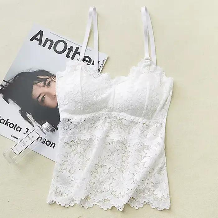 Soutien-gorge en dentelle hauts dentelle florale Bralette femmes réservoirs Lingerie Sexy sous-vêtem