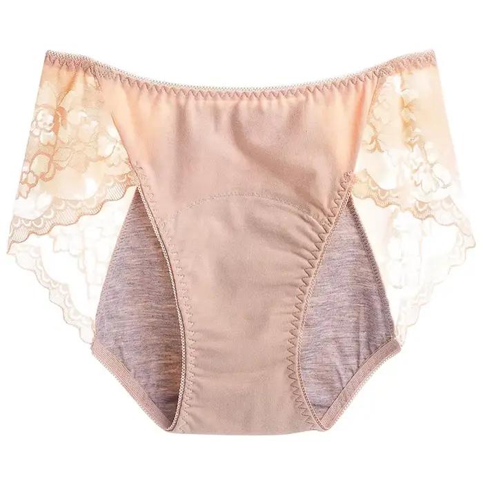1 pièces dame très abondante culotte menstruelle grande taille respirant femmes dentelle brève femme