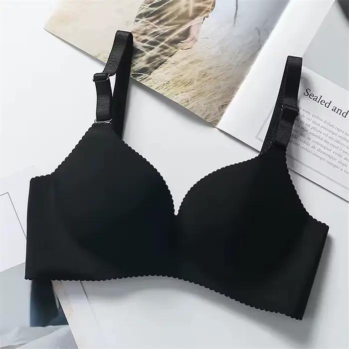 Soutiens-gorge sans fil confortables pour femmes, sous-vêtements sans couture, solide, rose, noir, h