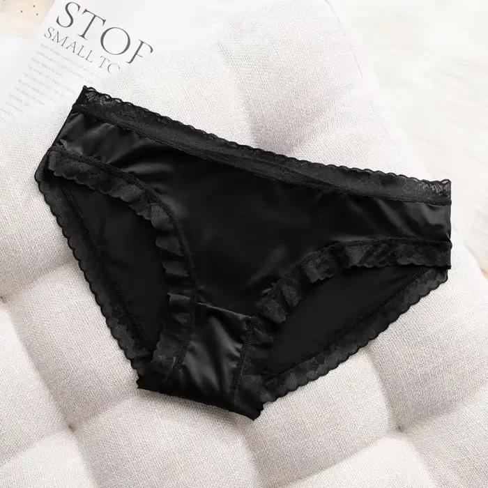 Mode culottes pour femmes Sexy rose sous-vêtements féminins doux glace soie femme culottes sous-vête