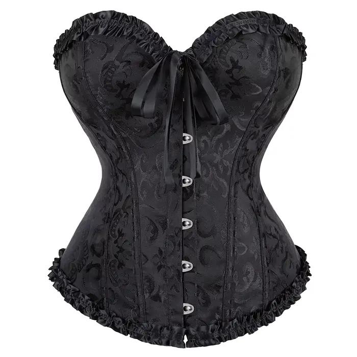 Bustiers et Corsets Sexy en dentelle florale pour femmes, Vintage, gothique, surbuste, Satin, Linger