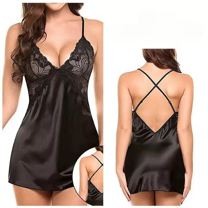 Lingerie chaude Porno chemise de nuit vêtements de nuit sexy grande taille robe de nuit nuisette fem