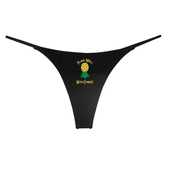 UPSIDE DOWN PINEAPPLE Sous-vêtements chauds en coton pour femme String à fines bretelles double couc