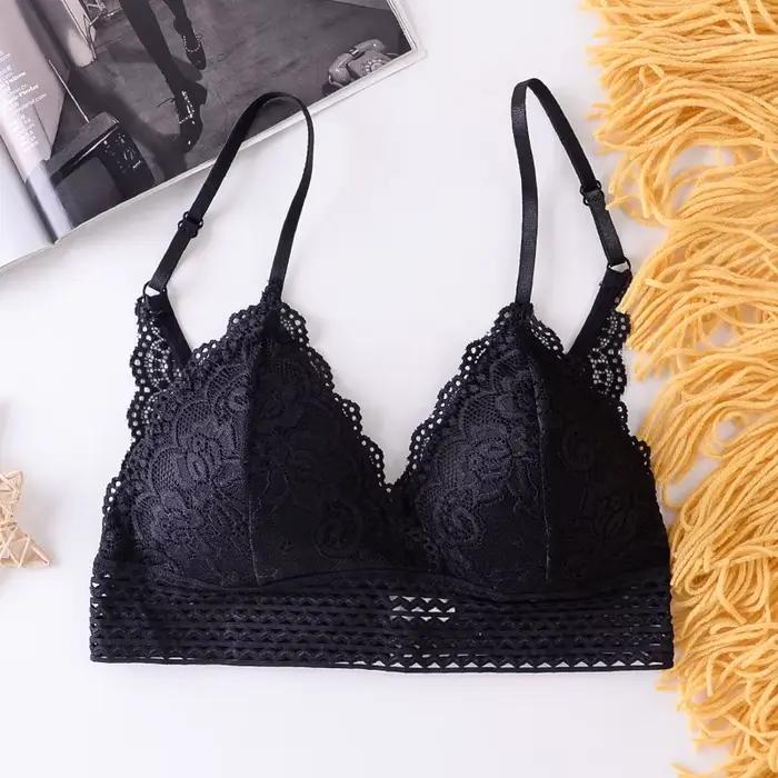 Soutien-gorge pilote en dentelle pour femme, col en V profond, push-up sans fil, lingerie sexy, styl