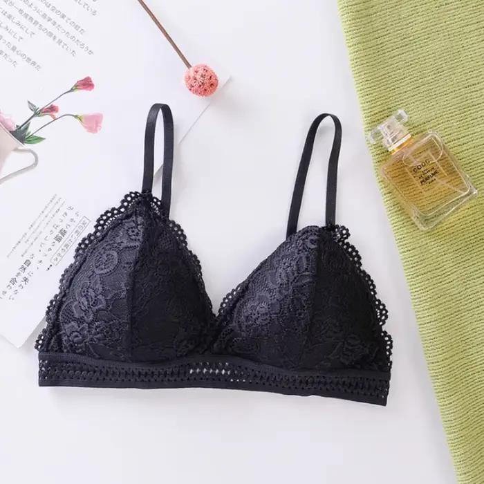 Soutien-gorge français en dentelle fine pour femmes, beau dos, sans anneau en acier, sangle de frond