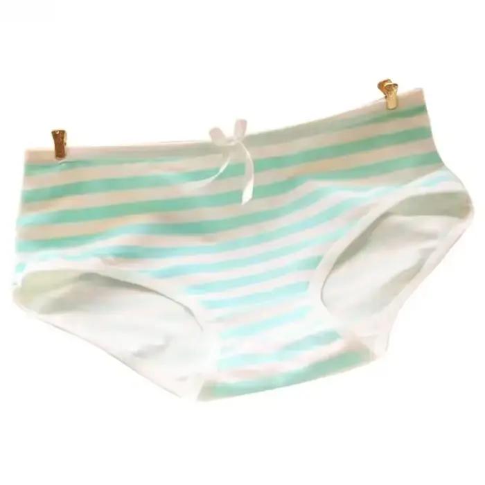 Femmes mignon Sexy culotte de sous-vêtements rayures marine nœud papillon Tanga belles femmes culott