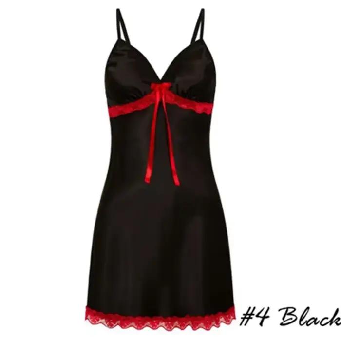 Chemise de nuit femme vêtements de nuit sexy soie Satin vêtements de nuit robe sans manches pyjamas 