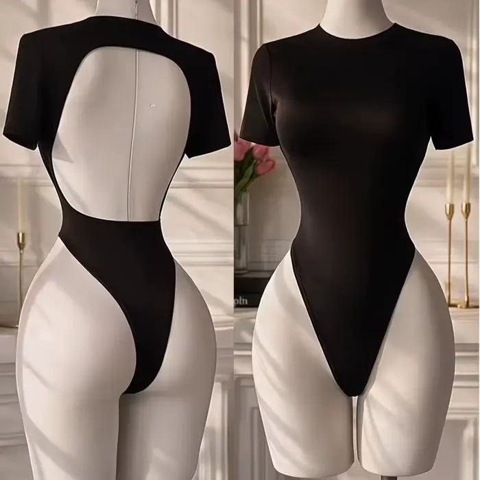 Body dos nu pour femme de haute qualité, couleur unie, coupe confortable, sous-vêtement basique