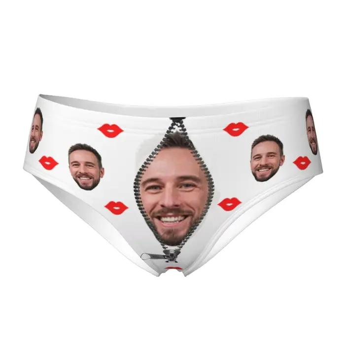 Cadeau de saint valentin personnalisé slips pour femmes visage personnalisé Photo culotte de sous-vê