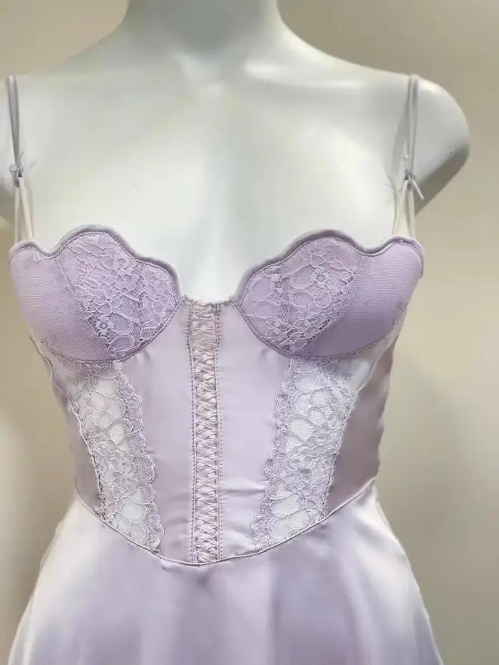 Chemise de nuit élégante en soie douce, vêtements de nuit Sexy pour femmes, Lingerie érotique, vêtem