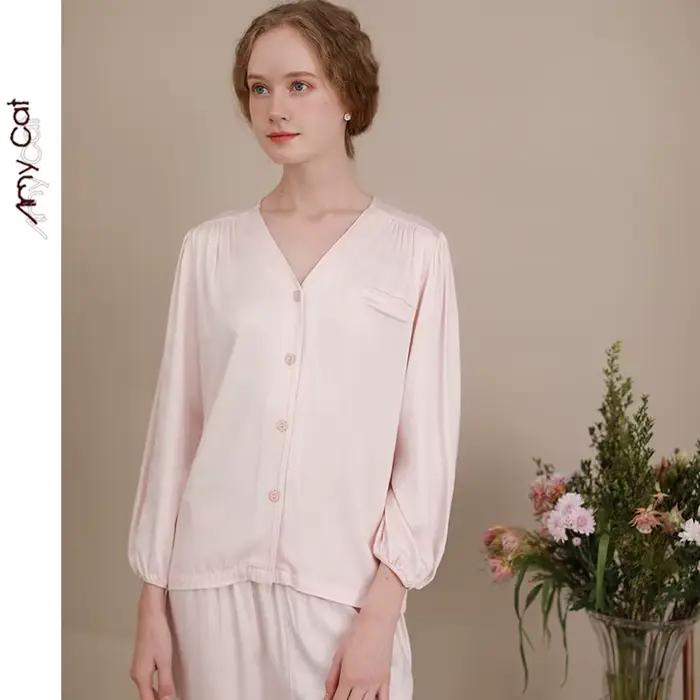 Ensemble pyjama Modal Super doux pour femmes, vêtements de nuit en tricot, doux pour la peau, extens