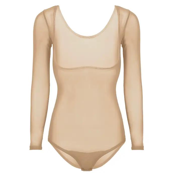 TiaoBug femmes pratique danse du ventre bas body maille pure sous le buste justaucorps avec string d