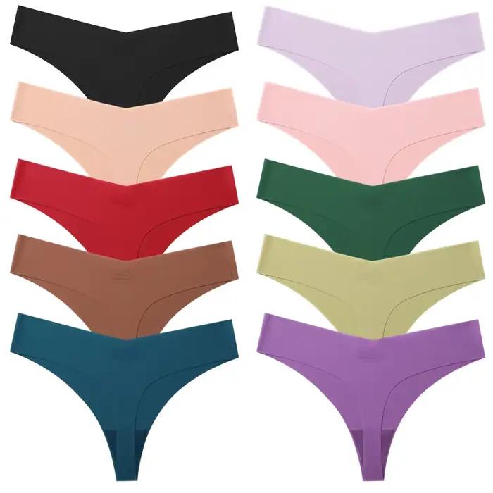 Poblador 10 pièces/ensemble culottes pour femmes mode Simple sous-vêtements sans couture tongs respi