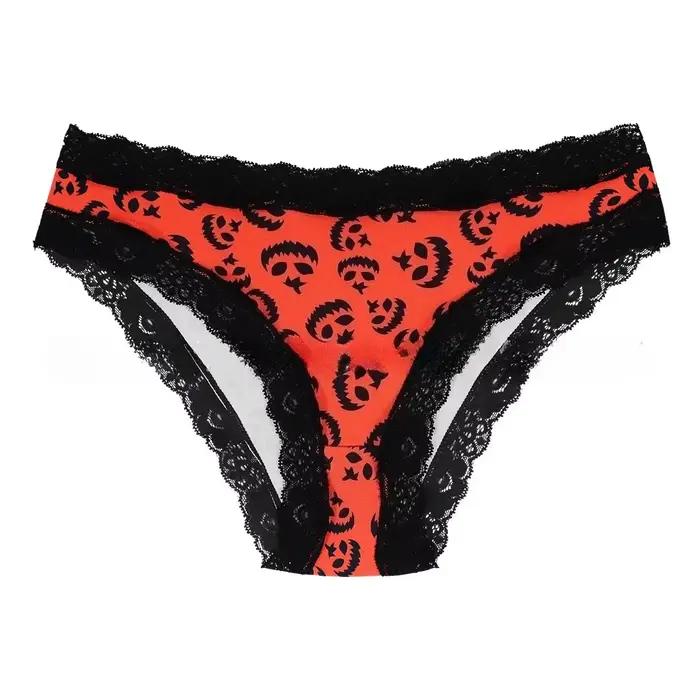 1 pièce de lingerie imprimée pour femmes, sous-vêtements sexy à bordure en dentelle, sous-vêtements 