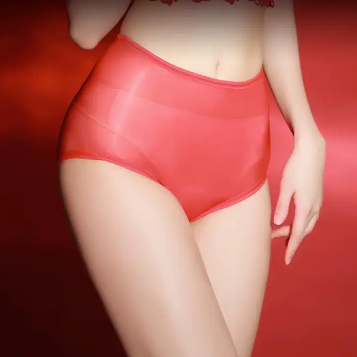 Culotte transparente brillante sexy, slip en maille transparente ultra fine, sous-vêtement sans cout