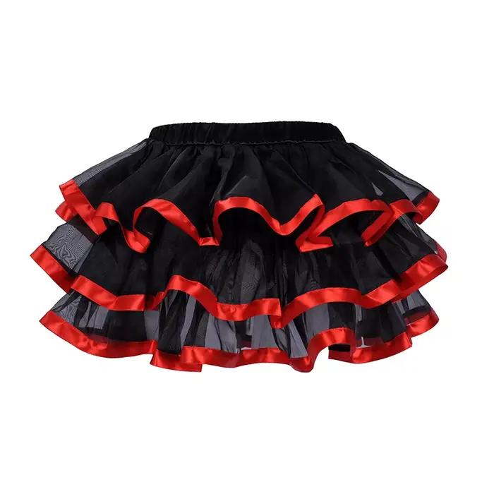 Mini jupe corset en dentelle pour femme, haut corset rouge, robe de danse sexy avec bretelles, costu