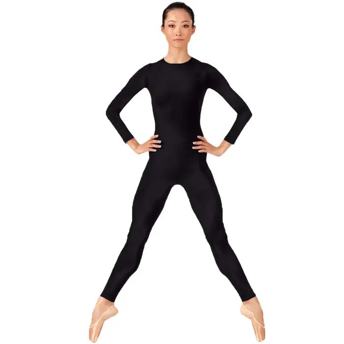 OVIGILY-Unitard de danse complet pour femmes, col rond, manches longues, combinaisons AqUnitards, vê