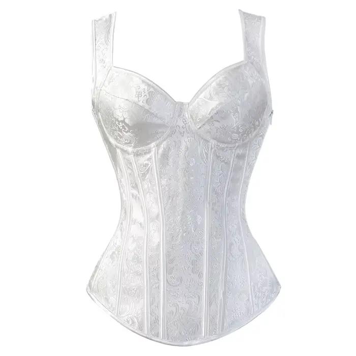 Corsets haut pour femmes Sexy gothique haut Corset avec jupes Steampunk fermeture éclair Corsets gra