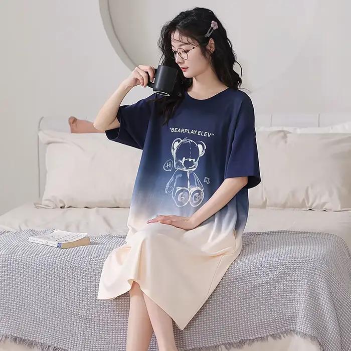 Chemise de nuit pour femmes, Version coréenne, vêtements de maison pour filles, vent doux, dessin an