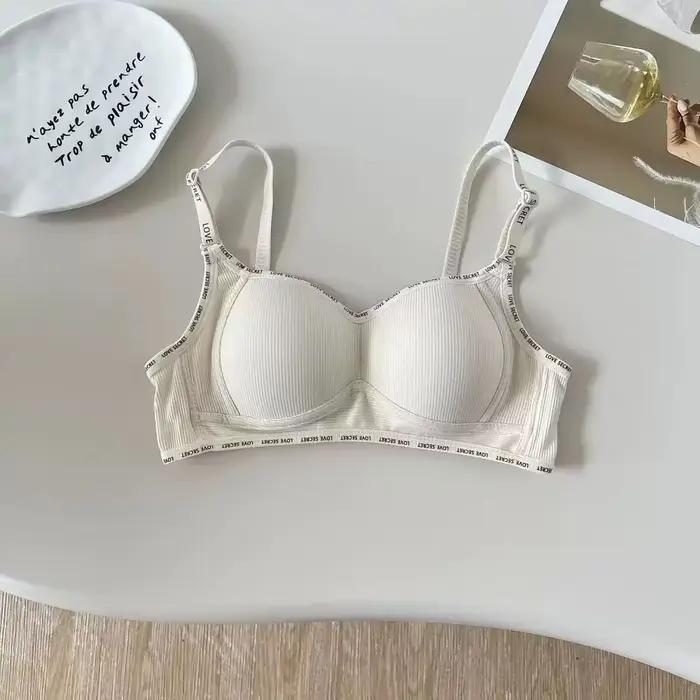Soutien-gorge Simple pour filles, sans anneaux en acier, sous-vêtements en pur coton pour femmes, pe