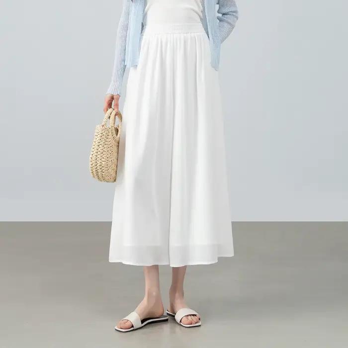 SENTUBILA – Culottes élégantes en mousseline de soie pour femmes, pantalons courts amples et minimal